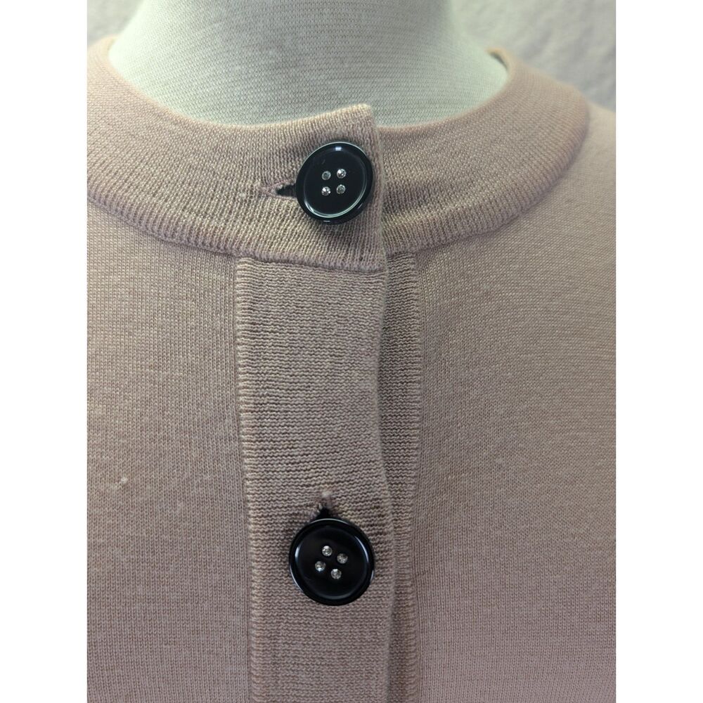 NWOT J.Crew 100% merino wool LS jeweled button-up cardigan mauve Size Medium - Picture 5 of 10